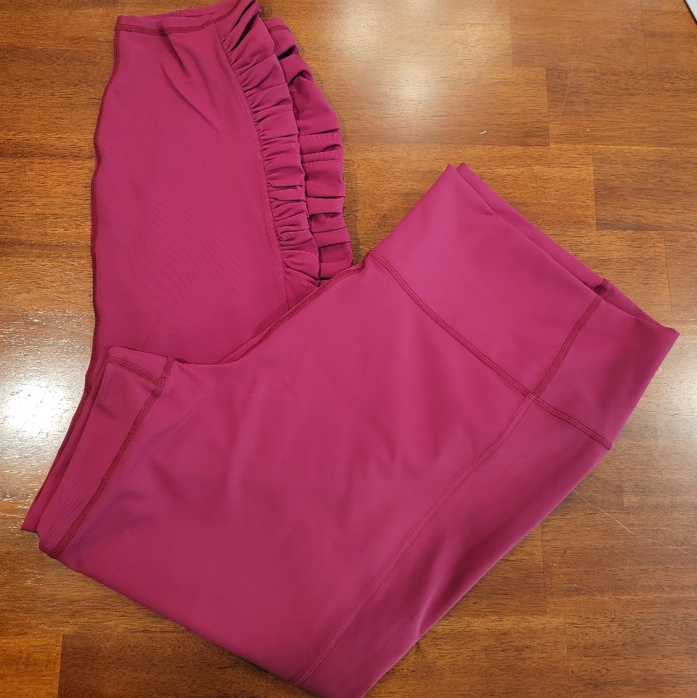 Fabletics High Waist Pureluxe Fitness 7/8 Leggings with Rouched Leg